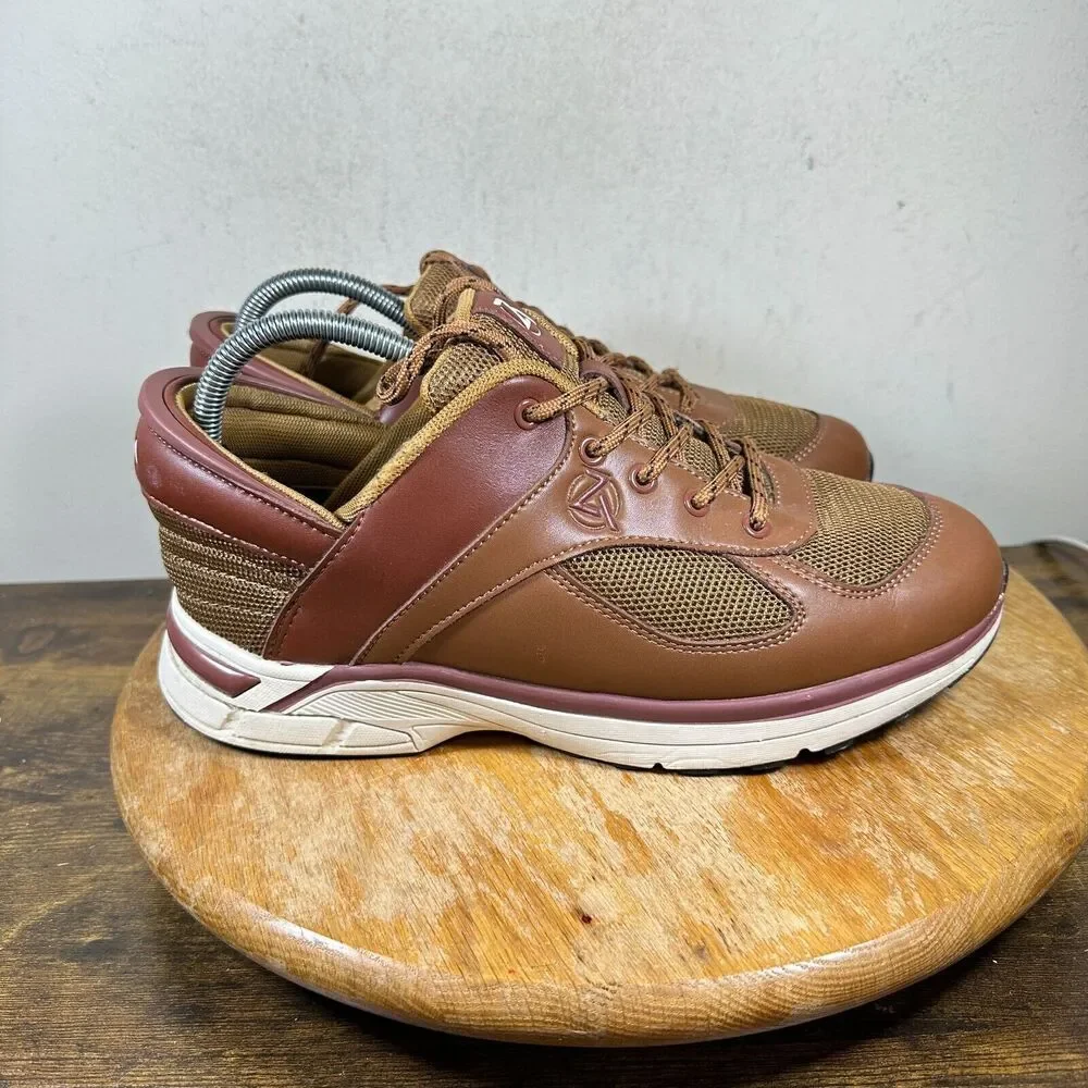 Zeba Rose Brown White Hands Free‎ Lace Up Sneakers Shoes Mens Size 9